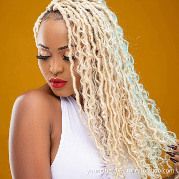 Customize 14-18inch River Locs Synthetic Faux Locs Trendy Hairstyle Goddess  Crochet Braids Hair Extensions